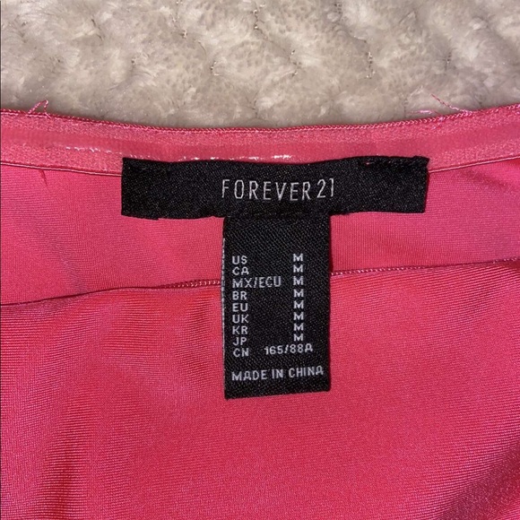 Forever 21 Mini Neon Pink Strapless Dress Size M - Picture 4 of 4